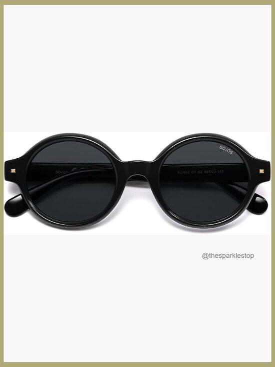 Retro Round Polarized Sunglasses with Solid Polycarbonate Frame main image 5